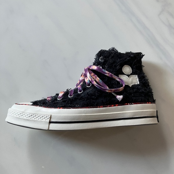 NEW w/o Tags Isabel Marant Converse Collab Boucle Black High Tops 40 39.5 - Picture 1 of 8